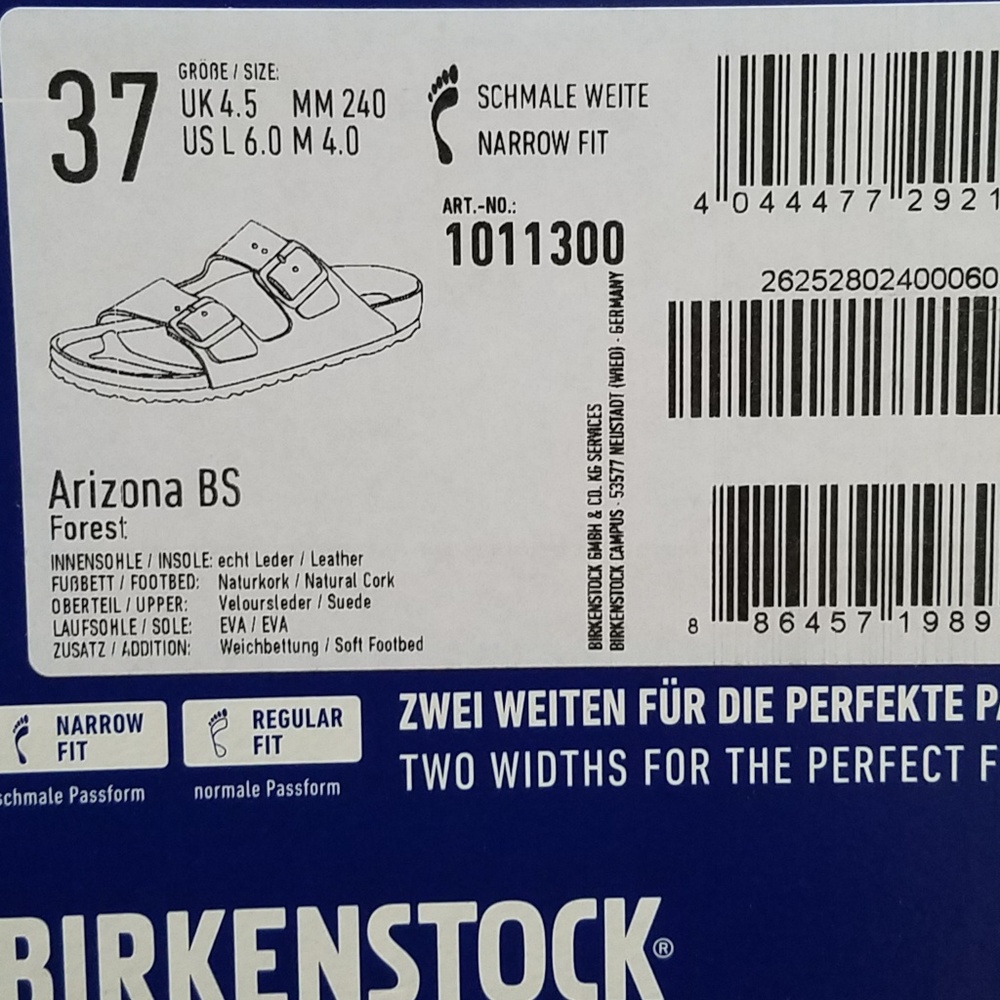Birkenstock Arizona Forest Green Suede Leather 37 - Picture 6 of 6